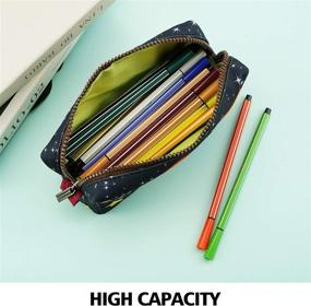 img 3 attached to LParkin Space Canvas Galaxy Pencil Case: The Ultimate Gift for Gadgets, Stationery & Makeup Storage
