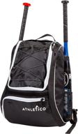 🎒 athletico baseball bat bag - backpack for baseball, t-ball, and softball gear - youth and adults equipment holder for bat, helmet, glove, and shoes - including shoe compartment and fence hook logo