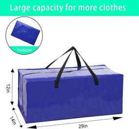 img 2 attached to 🛍️ Efficient 6-Pack Oversized Moving Bags with Reinforced Handles: Heavy-Duty Storage Bags for Clothing, Blankets & More - Ideal College Dorm Essentials & Moving Supplies (Blue)