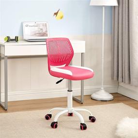 img 1 attached to 🪑 Adjustable Kids' Home Store: GreenForest Swivel Computer Leather