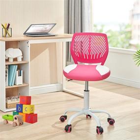 img 3 attached to 🪑 Adjustable Kids' Home Store: GreenForest Swivel Computer Leather