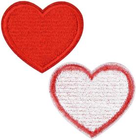 img 1 attached to ❤️ 24pcs Red Heart Shape Iron-on Patches - Cute Mini Heart Embroidered Applique Decoration Assorted Sizes - Customizable Patches for Clothing, Jackets, Backpacks, Jeans, Hats, Bags