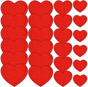 img 2 attached to ❤️ 24pcs Red Heart Shape Iron-on Patches - Cute Mini Heart Embroidered Applique Decoration Assorted Sizes - Customizable Patches for Clothing, Jackets, Backpacks, Jeans, Hats, Bags