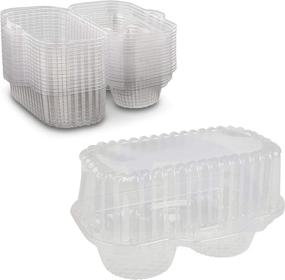 img 4 attached to 🧁 MT Products - Hinged Clear Cupcake or Muffin Takeout Container with Two Compartments (15 Pieces)