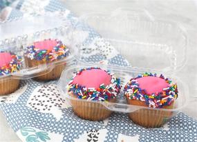 img 2 attached to 🧁 MT Products - Hinged Clear Cupcake or Muffin Takeout Container with Two Compartments (15 Pieces)