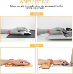 img 3 attached to 🐶 HAOCOO Ergonomic Corgi Keyboard and Mouse Pad Set for Office and Home - Gel Wrist Support, Non-Slip Backing, Memory Foam Filled, Easy Typing & Pain Relief - Yellow