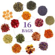 🌸 dried flowers - 245g natural dried flower herbs kit for bath, soap making, candle making - 16 types included: pink rose, lily, lavender, jasmine, and more! (16 bags / 0.5 oz each) logo