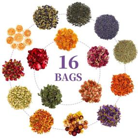 img 4 attached to 🌸 Dried Flowers - 245g Natural Dried Flower Herbs Kit for Bath, Soap Making, Candle Making - 16 Types Included: Pink Rose, Lily, Lavender, Jasmine, and More! (16 Bags / 0.5 oz Each)