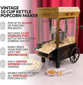 img 3 attached to 🍿 Nostalgia Vintage Tabletop Kettle Popcorn Maker - Makes 10 Cups, Perfect for Parties and Movie Nights