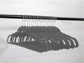 img 3 attached to 👗 Premium Velvet Hangers for Plus Size Wardrobes - Home Expressions 21" Extra Wide (Grey) - 20 Pack