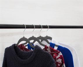 img 2 attached to 👗 Premium Velvet Hangers for Plus Size Wardrobes - Home Expressions 21" Extra Wide (Grey) - 20 Pack