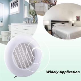 img 2 attached to 🌀 Wadoy 4 Inch Round Soffit Vent: Reliable Bathroom Exhaust Fan Accessory with Screen, ABS Louver Grille Cover - White, Ideal for Eve Dryer Vent