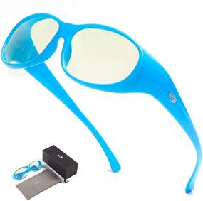 img 4 attached to 👓 AHT Fit Over Computer Glasses - Blue Light Blocking Glasses (Blue) for Women and Men, Wear Over Prescription Glasses/Reading Glasses, Reduce Eye Strain/Headache (Improve Sleep)