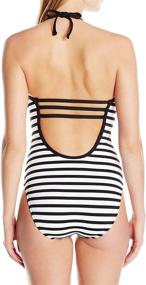 img 2 attached to 👙 Swirlin Blanca Women's Halter Swimsuit - Women's Clothing