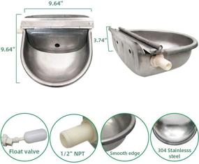 img 2 attached to 🐾 Tbrand Stainless Steel Automatic Animal Waterer Bowl with 1/2 Float Valve - Ideal for Horses, Goats, Pigs, Dogs, and More
