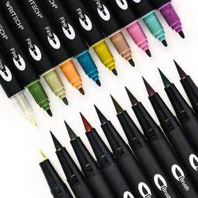 img 2 attached to 🖌️ Writech Dual Tip Brush Pens Markers: 10 Assorted Vintage Colors for Artists, Beginners, and Creatives for Coloring, Drawing, Calligraphy, Journaling, Sketching, and Doodling