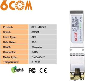 img 3 attached to 🔌 6COM 10GBase-T SFP+ Copper Transceiver: High-speed 10G SFP 10G-T RJ45 Module, 30 Meter Range | Compatible with Ubiquiti UF-RJ45-10G, Netgear AXM765, and Open Switches”