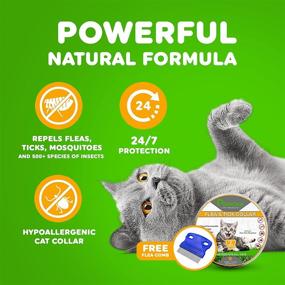 img 2 attached to 🐱 Primova Flea and Tick Cat Collar with Flea Comb: Adjustable, Waterproof, Naturally Formulated with Essential Oil for Kittens