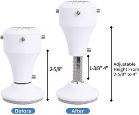 img 2 attached to 🪑 Adjustable Chair Riser Lift: Fits 3cm to 4cm, Height Range 2-5/8" to 4", 0°~45° Rotatable Furniture Riser Base, Compatible with Chair Table Desk Sofa Feet Diameter 1-1/8" to 1-5/8", 4-Pack White