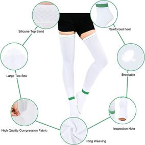 img 2 attached to 🧦 Blahhey Anti Embolism Compression Stockings Thigh High: Unisex Ted Hose Socks 15-20 mmHg for Effective Compression