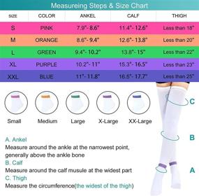 img 3 attached to 🧦 Blahhey Anti Embolism Compression Stockings Thigh High: Unisex Ted Hose Socks 15-20 mmHg for Effective Compression