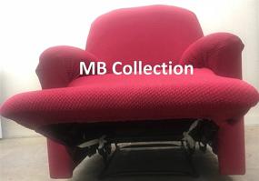 img 2 attached to 🪑 One Piece Stretch Fit Recliner Slipcover for Lazy Boy Chair, Furniture Chair Recliner Cover with Extra Fabric Concealing Foam Pieces, 4 Elastic Straps for Enhanced Cover Stability (Burgundy)
