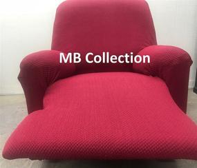 img 3 attached to 🪑 One Piece Stretch Fit Recliner Slipcover for Lazy Boy Chair, Furniture Chair Recliner Cover with Extra Fabric Concealing Foam Pieces, 4 Elastic Straps for Enhanced Cover Stability (Burgundy)