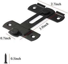 img 3 attached to 🚪 DOUBLE 2 C Barn Door Lock: Antique Black Carbon Steel Sliding Door Latch for Wine Cabinets, Closets, and Gates