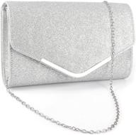 👛 anladia glitter envelope clutch bag with metal-tipped purse for bridal prom party logo