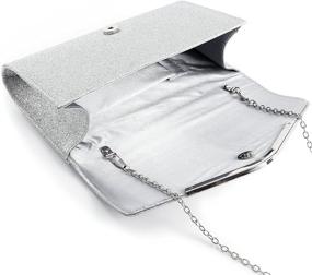 img 1 attached to 👛 Anladia Glitter Envelope Clutch Bag with Metal-Tipped Purse for Bridal Prom Party