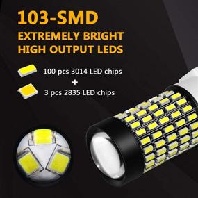 img 3 attached to 🔆 Phinlion 3157 LED Bulb - Ultra Bright 2800 Lumens, 103-SMD 3014 & Projector, for Back Up Reverse Brake Stop Tail Lights - 3056 3057 3457 3757 4157 LED Bulbs, 6000K Xenon White