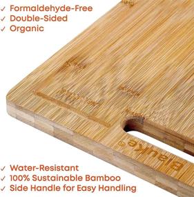 img 1 attached to 🍽️ Bamboo Cutting Board Extra Large 17x12&#34; - Multi-Functional Wood Chopping Board for Meat, Cheese, and Vegetables - Juice Groove, Built-In Containers - Perfect Wooden Cutting Board for Kitchen