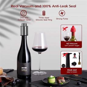 img 1 attached to 🍷 Wine Bottle Savers: Vacuum Pump with Time Scale Record, Stainless Steel Wine Saver & Silicone Sealer - Reusable Wine Preserver Accessories for Wine Lovers - Keep Wine Fresh up to 10 Days!