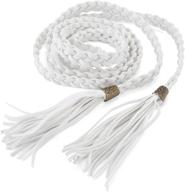 👗 stylish and trendy women's braided waist belt with tassels for dress by chic diary logo