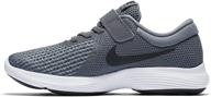 👟 boys' nike revolution running sneakers in black cool grey white for enhanced performance логотип