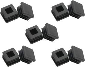 img 4 attached to 🔲 Comidox 10 Pcs 1x1 Inch Square Tube Plastic Hole Plug - Cap Cover for Tube Chair Glide Insert - Fitness Equipment, Steel Wood Furniture Cap Pipe Plug