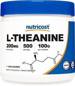 img 4 attached to Превосходное качество порошка Nutricost L-Theanine - 100 г | Без глютена и не ГМО