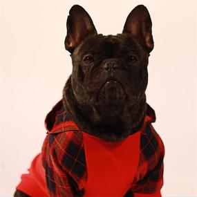 img 3 attached to 🐶 Fitwarm 100% Cotton Plaid Dog Clothes: Stylish & Lightweight Hoodie for Your Pup!