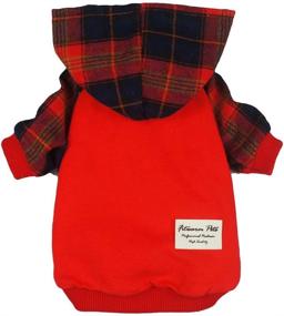 img 4 attached to 🐶 Fitwarm 100% Cotton Plaid Dog Clothes: Stylish & Lightweight Hoodie for Your Pup!