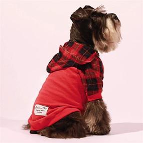 img 2 attached to 🐶 Fitwarm 100% Cotton Plaid Dog Clothes: Stylish & Lightweight Hoodie for Your Pup!