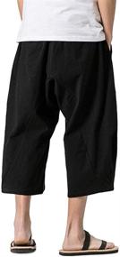 img 2 attached to CRYSULLY Cotton Capris Lounge Pajama Men's Clothing for Sleep & Lounge