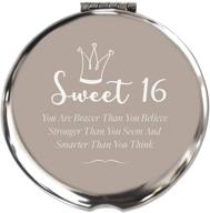 🎂 blue leaves sweet 16th birthday gifts for girls - bestie daughter bff, stainless steel mirror logo