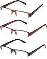 👓 enhance your reading comfort with optx 20/20 hitech 3 pack oval reading glasses logo