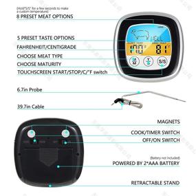 img 2 attached to 🌡️ Boxce Instant Read Digital Meat Thermometer: Fast & Precise with Backlight, Magnet & Calibration - Perfect for Deep Fry, BBQ, Grill, & Baby Food (Black)