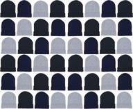 🧣 48-pack warm winter beanies: bulk knit skull caps for cold weather, unisex mens womens hats logo