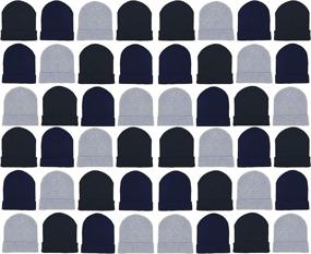 img 4 attached to 🧣 48-Pack Warm Winter Beanies: Bulk Knit Skull Caps for Cold Weather, Unisex Mens Womens Hats