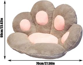 img 2 attached to Подушка для сидения в форме лапки кота, милый амортированный диван лапкой медведя, подушка для офисного кресла в форме медвежьей лапы, уютная и теплая декоративная подушка для офисного кресла, плюшевая подушка для дивана, предмет интерьера (L-31.4x27.5in, белая)