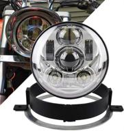 enhance your ride with atubeix 5.75 inch round led motorcycle headlight drl - perfect fit for vtx 1300 & vtx 1800 (silver) logo