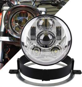 img 4 attached to Enhance Your Ride with Atubeix 5.75 inch Round LED Motorcycle Headlight DRL - Perfect Fit for VTX 1300 & VTX 1800 (SILVER)