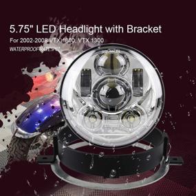 img 2 attached to Enhance Your Ride with Atubeix 5.75 inch Round LED Motorcycle Headlight DRL - Perfect Fit for VTX 1300 & VTX 1800 (SILVER)